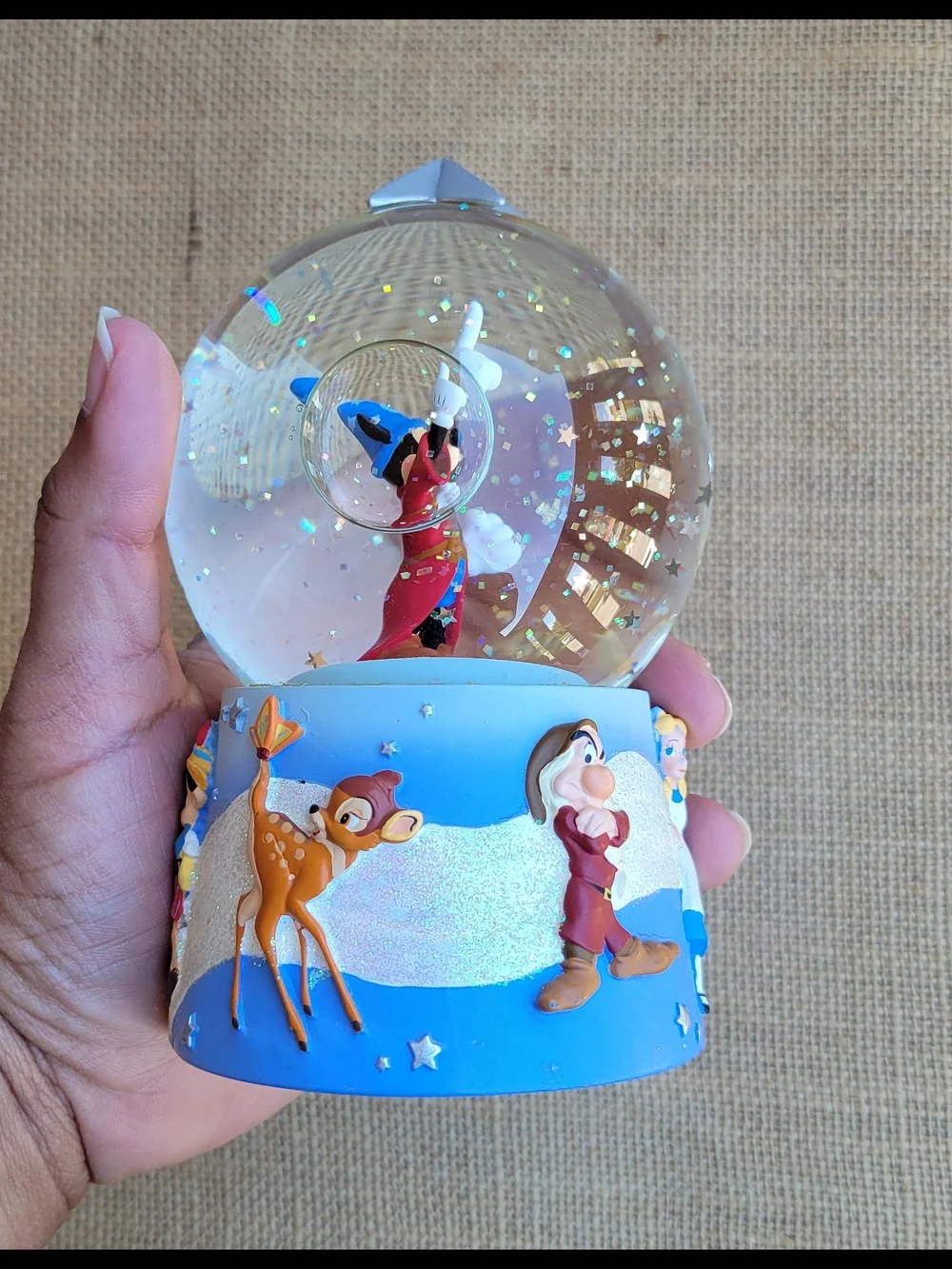 Set of 2 Disney's Snow Globes: Mickey Sorcerer’s Apprentice & Winnie in Honeypot